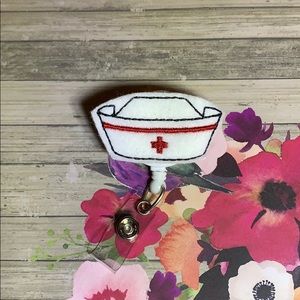 Felt Badge Reel Nurse Cap RN